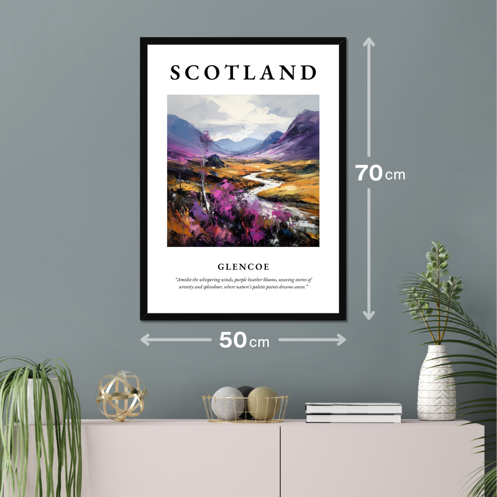 Poster of Glencoe hanging on a wall