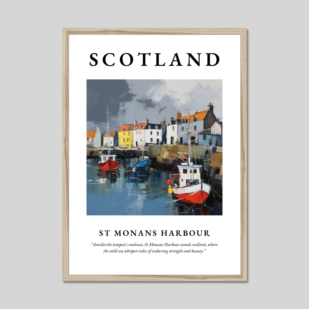 Poster in a natural frame with the word Scotland