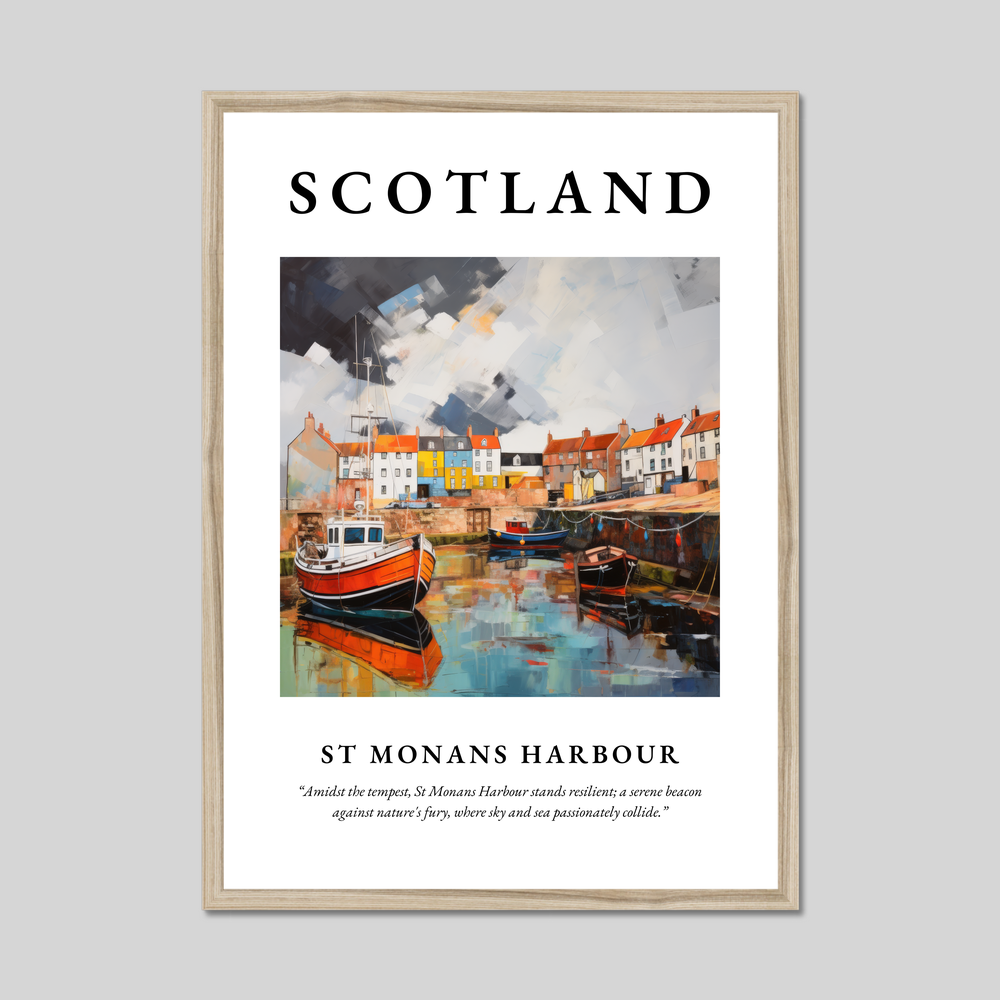 Poster in a natural frame with the word Scotland