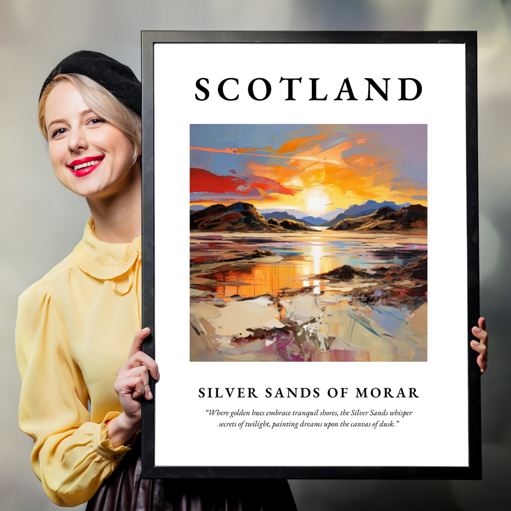 Person holding a poster of Silver Sands of Morar