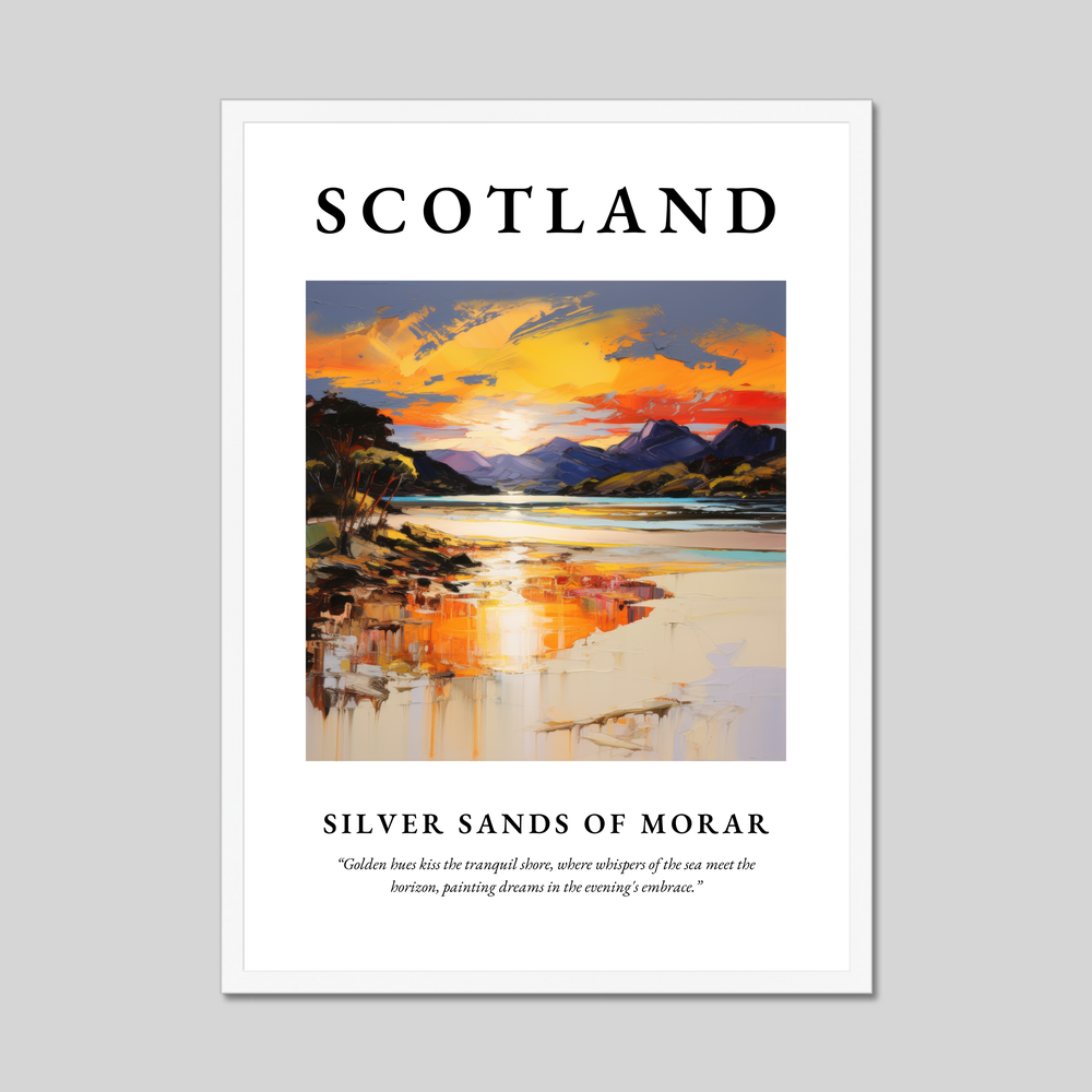 Poster in a white frame with the word Scotland