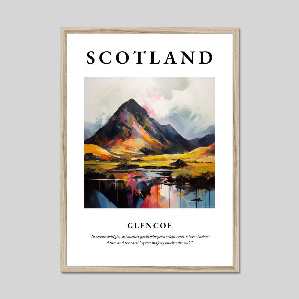 Poster in a natural frame with the word Scotland