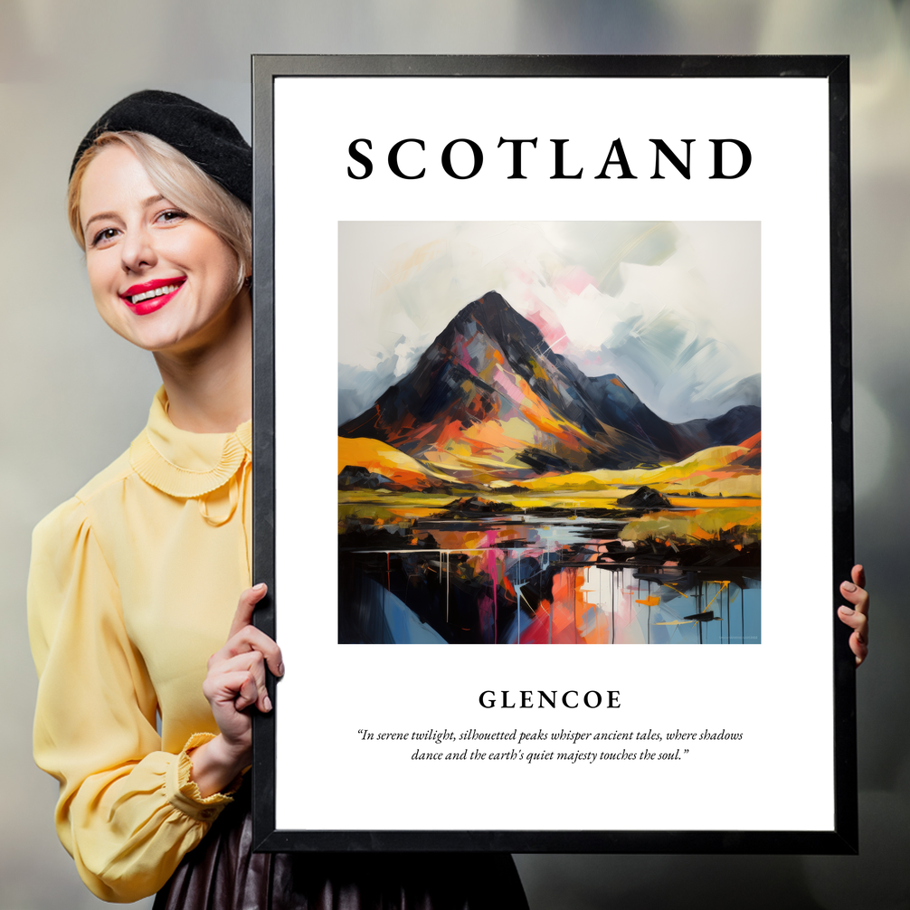Person holding a poster of Glencoe