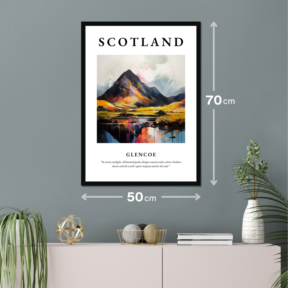 Poster of Glencoe hanging on a wall
