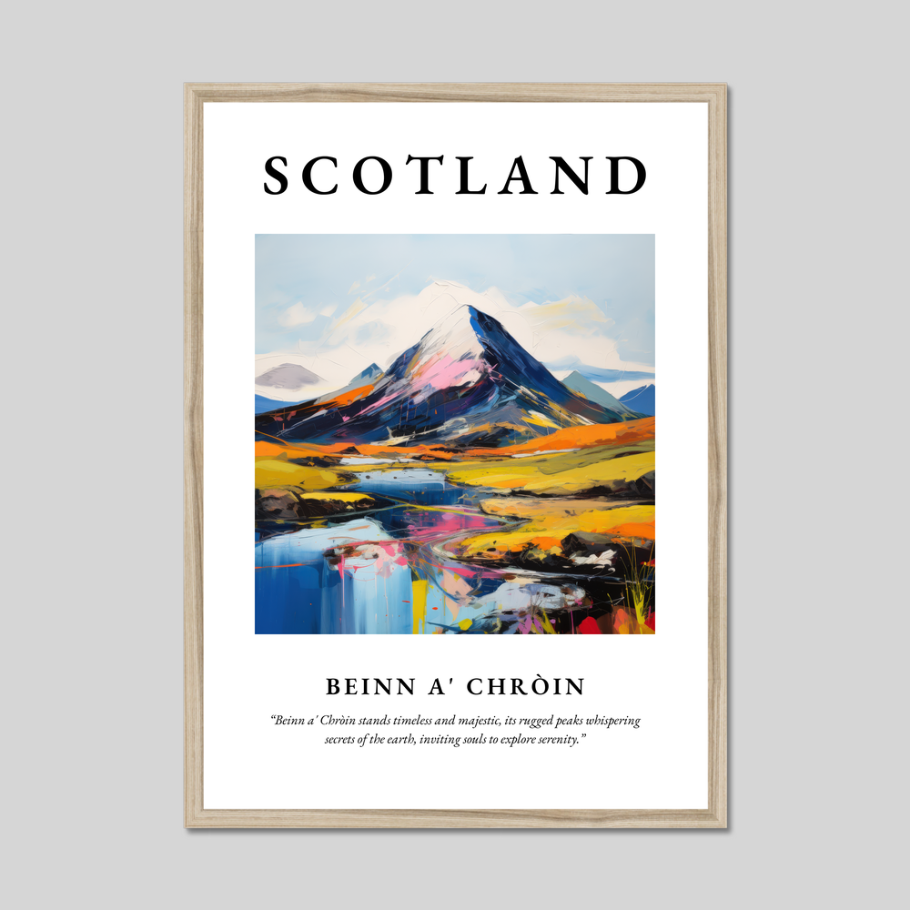 Poster in a natural frame with the word Scotland