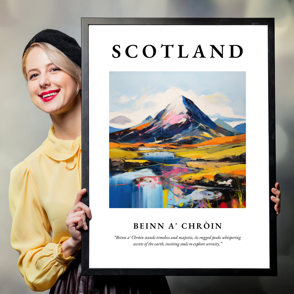 Person holding a poster of Beinn a' Chròin