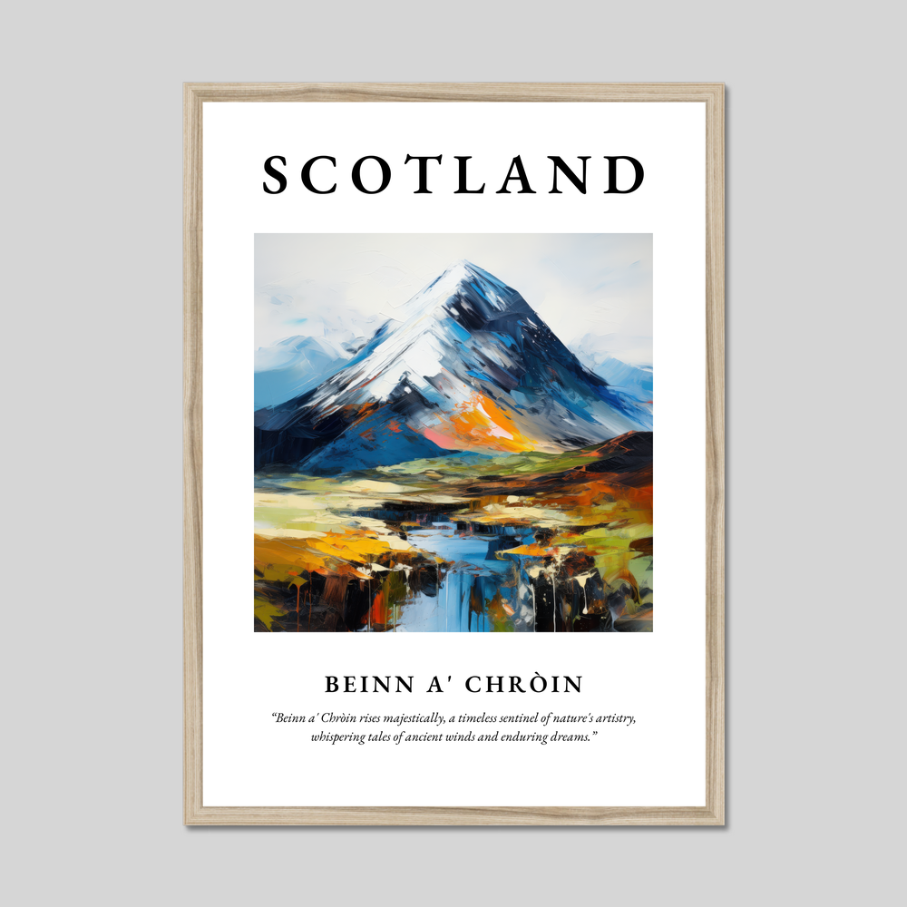 Poster in a natural frame with the word Scotland