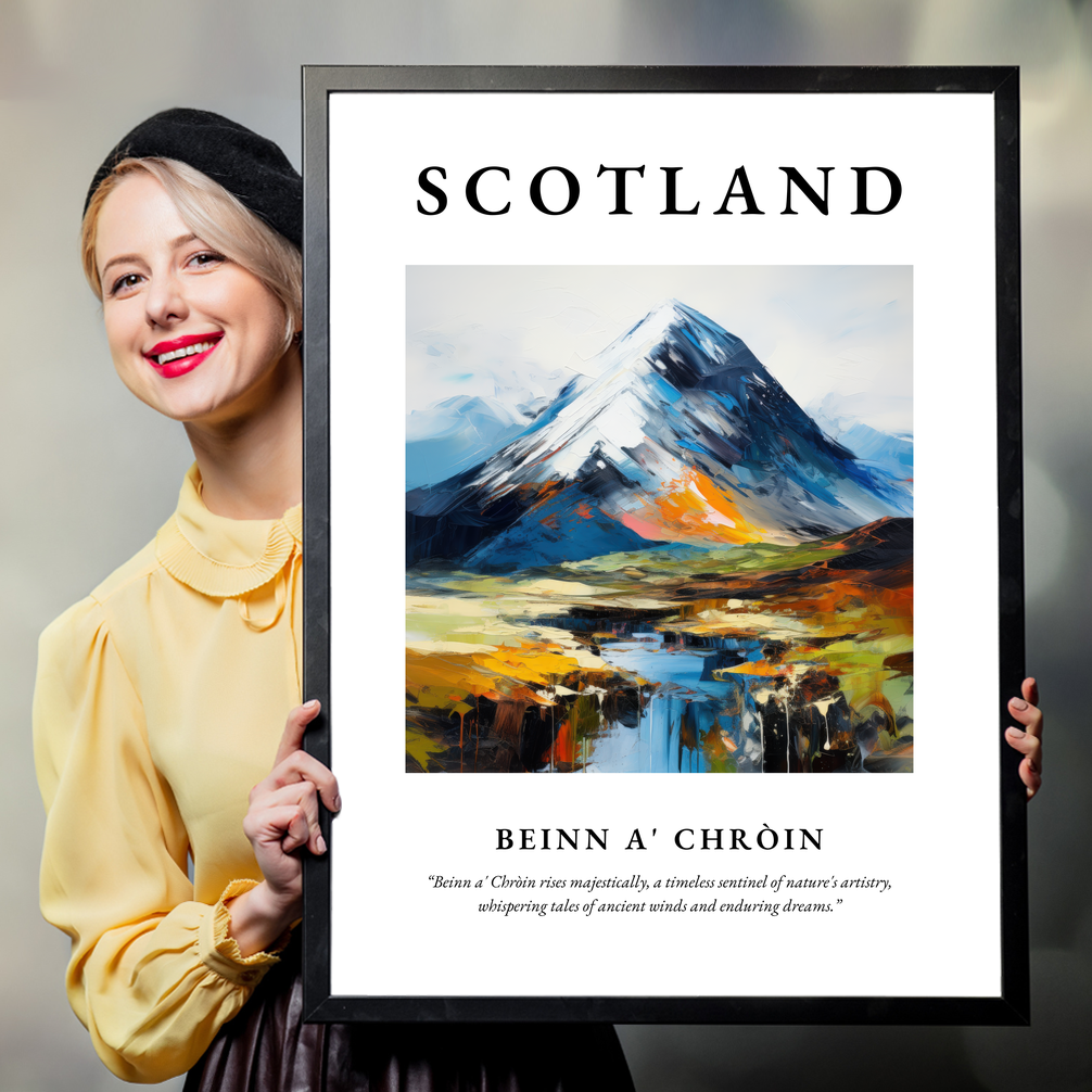 Person holding a poster of Beinn a' Chròin