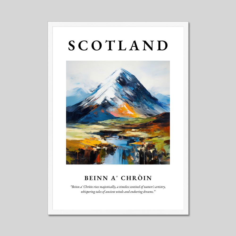 Poster in a white frame with the word Scotland