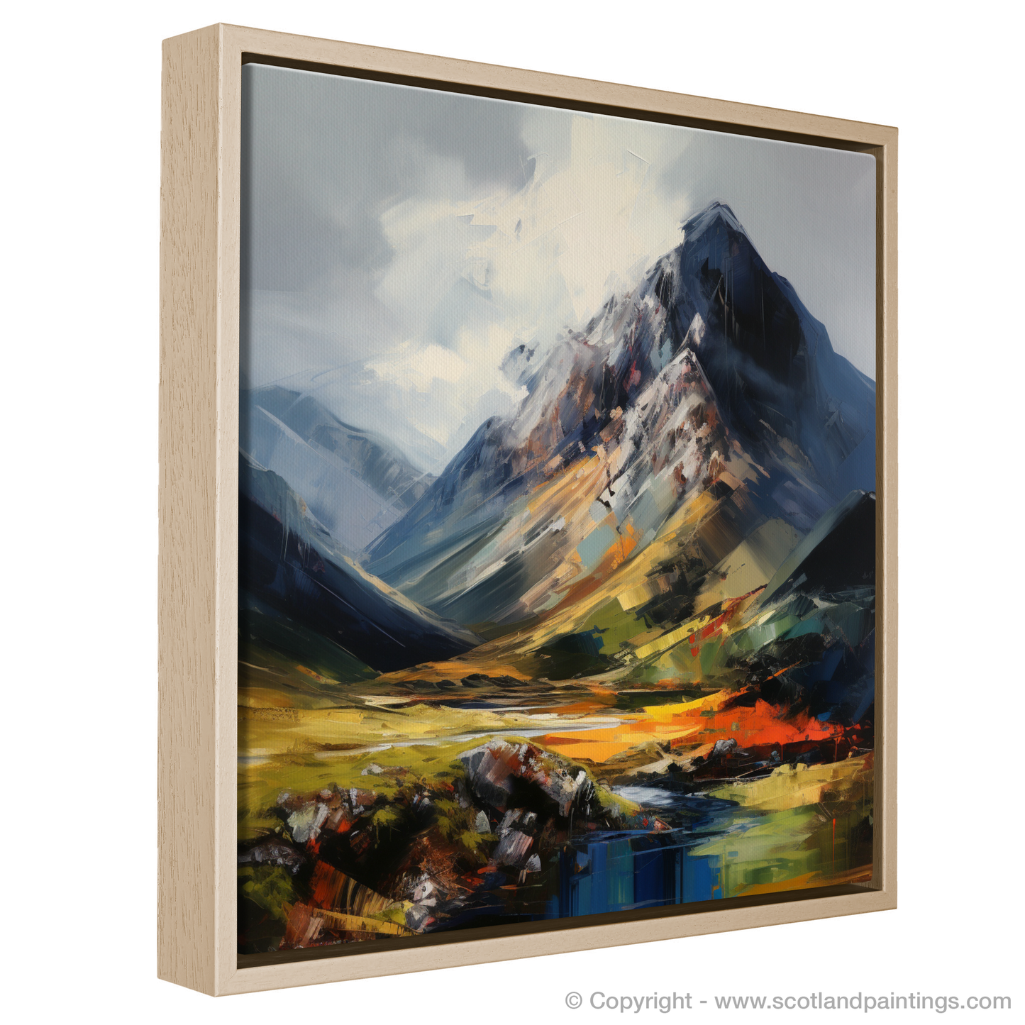 Painting and Art Print of Sgurr a' Mhaim, Highlands. entitled "Highland Majesty: An Expressionist Ode to Sgurr a' Mhaim".