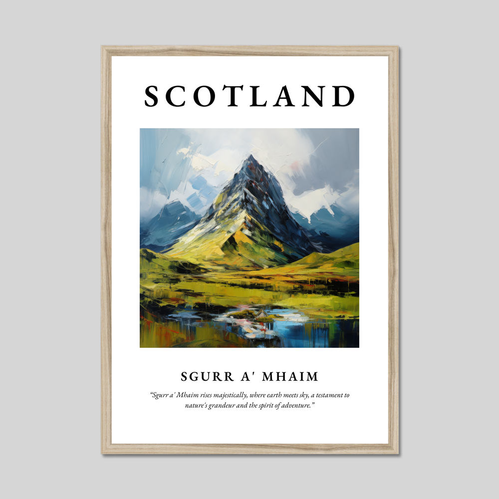 Poster in a natural frame with the word Scotland