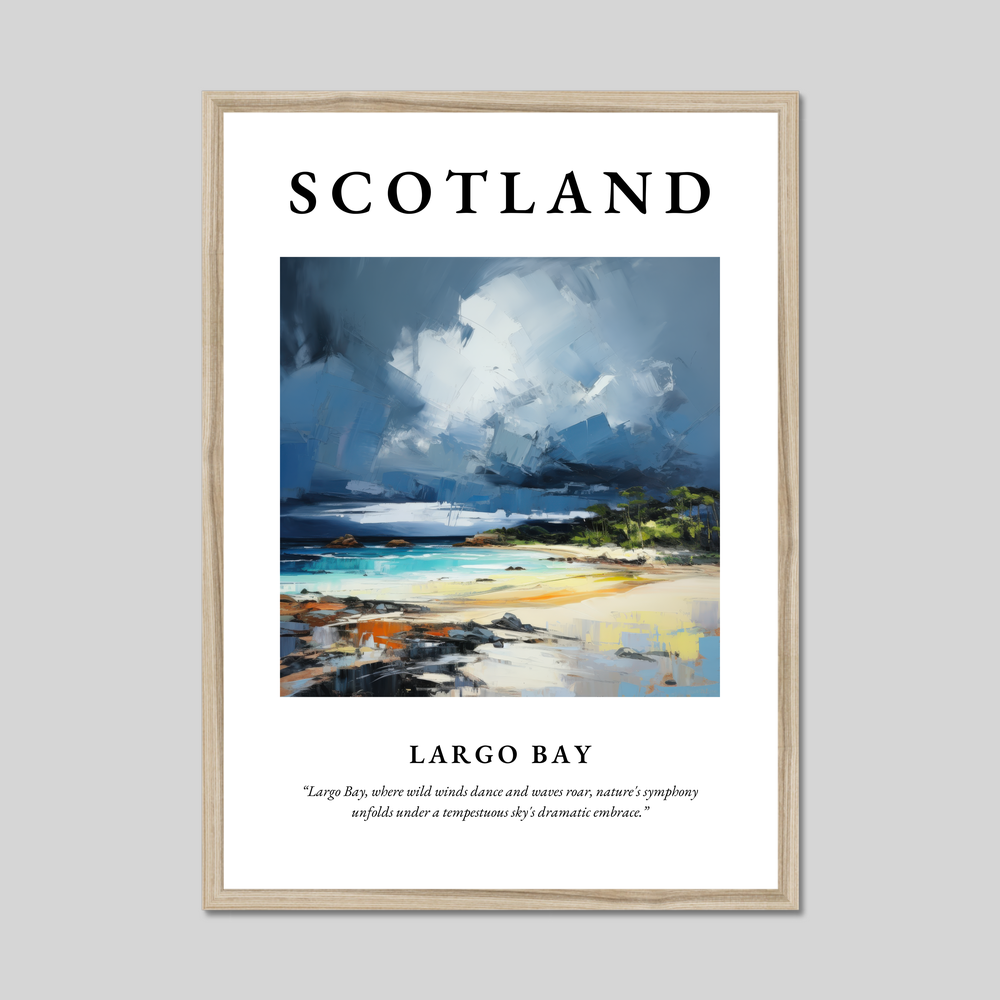 Poster in a natural frame with the word Scotland