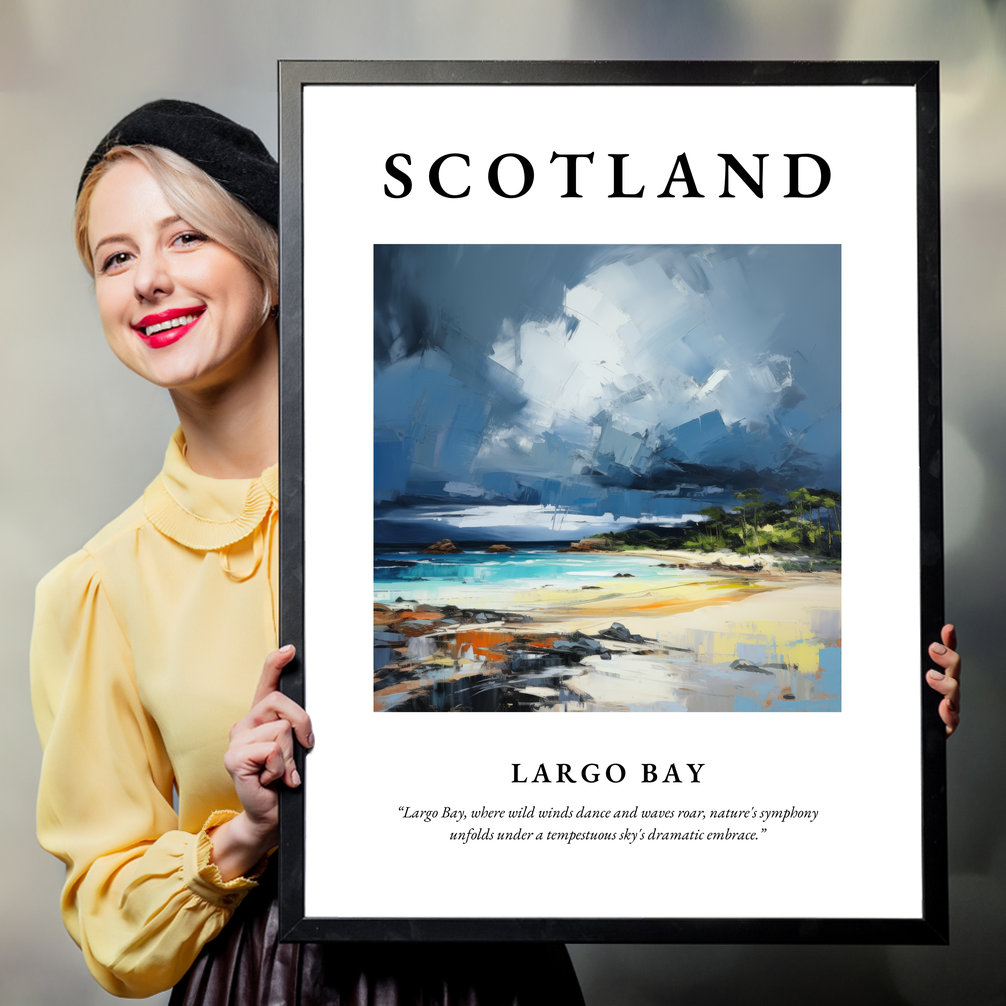 Person holding a poster of Largo Bay