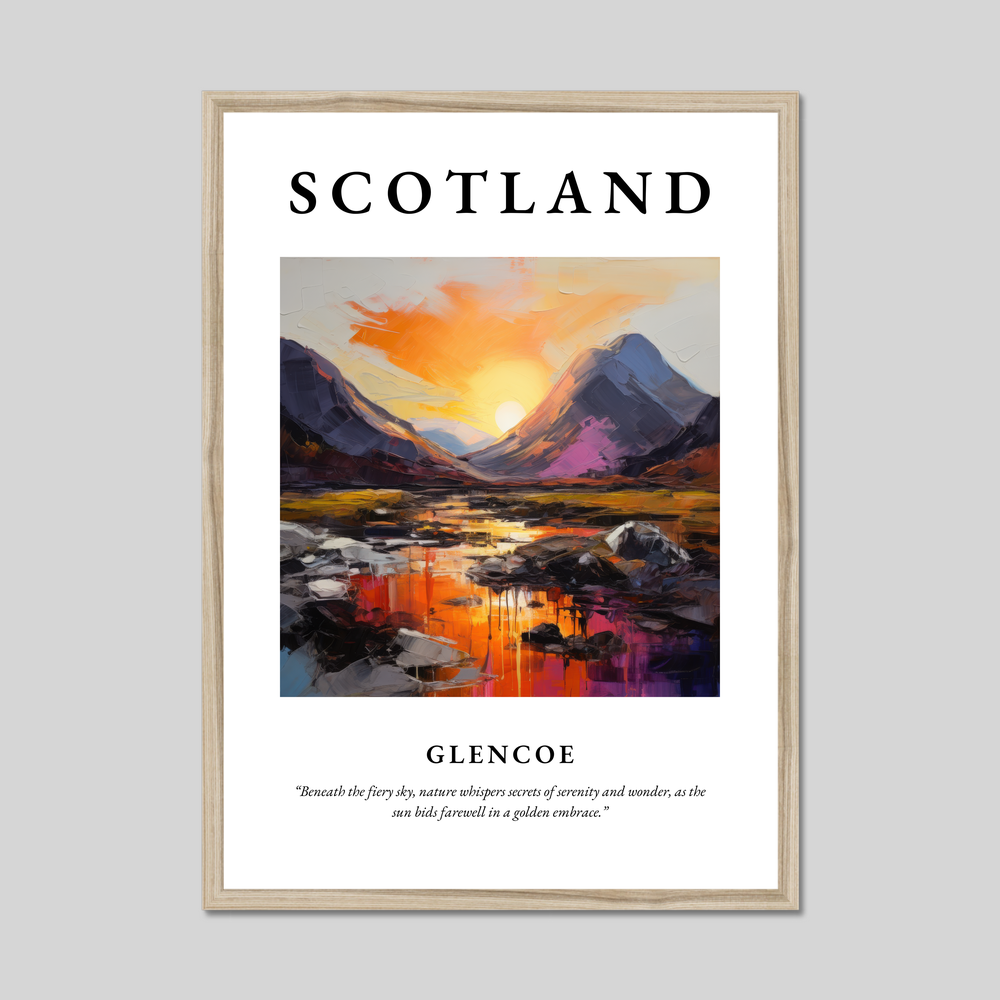 Poster in a natural frame with the word Scotland