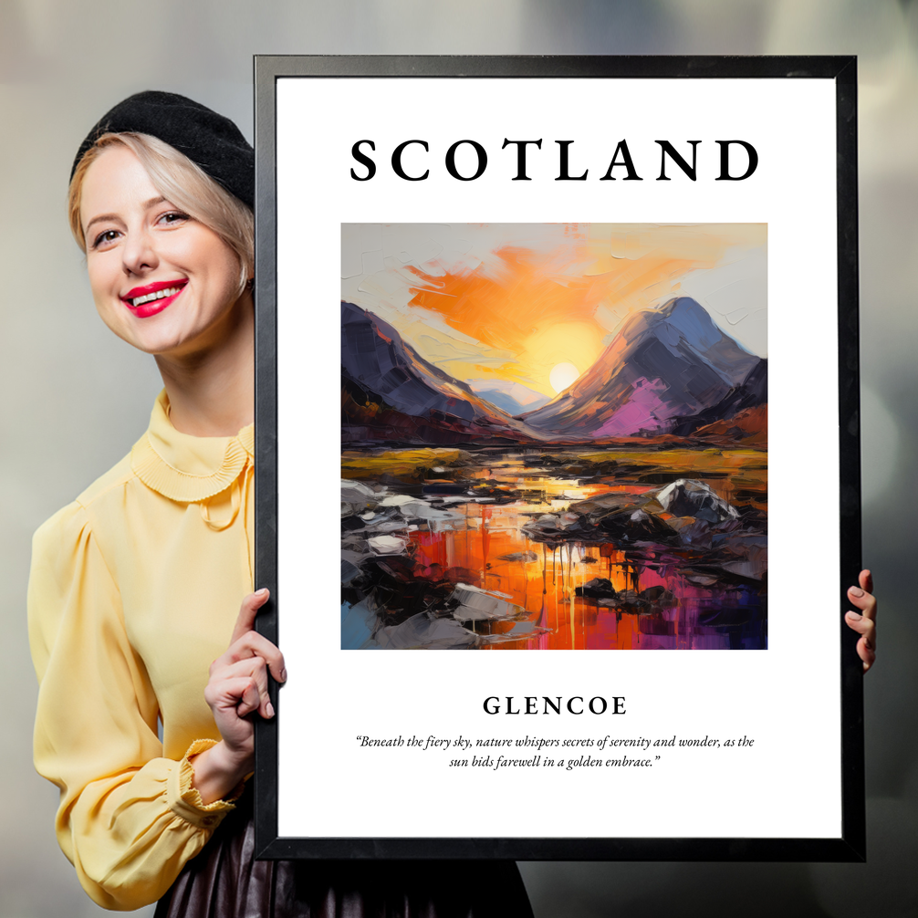 Person holding a poster of Glencoe