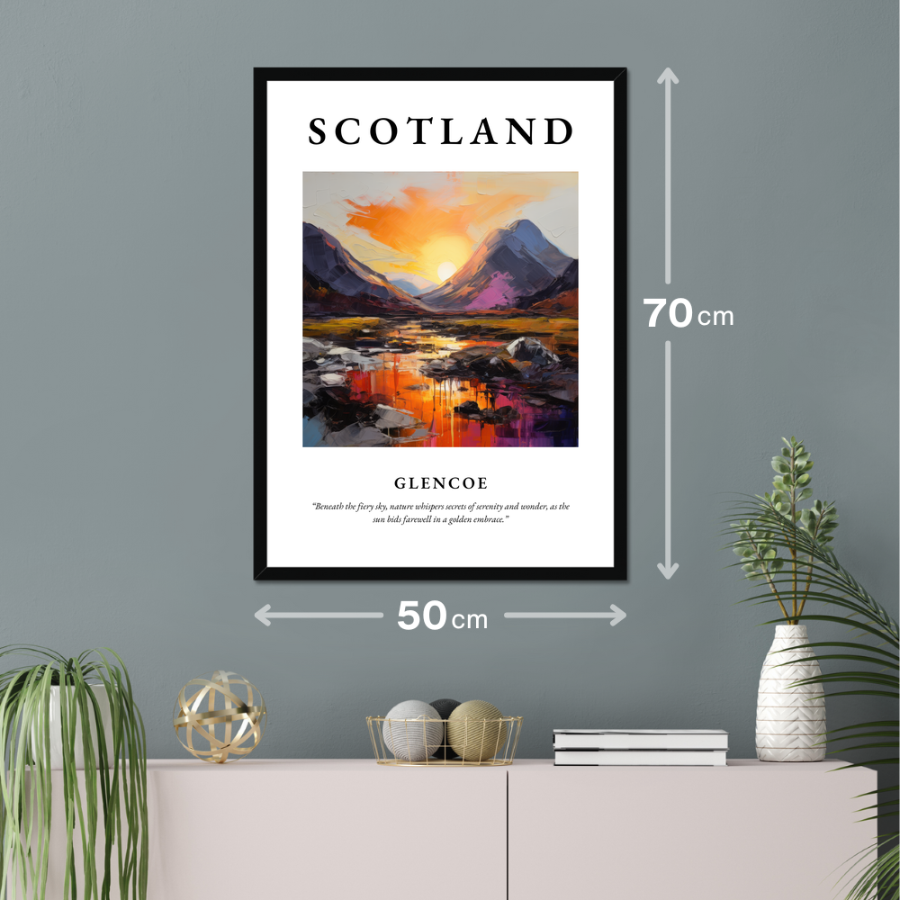 Poster of Glencoe hanging on a wall