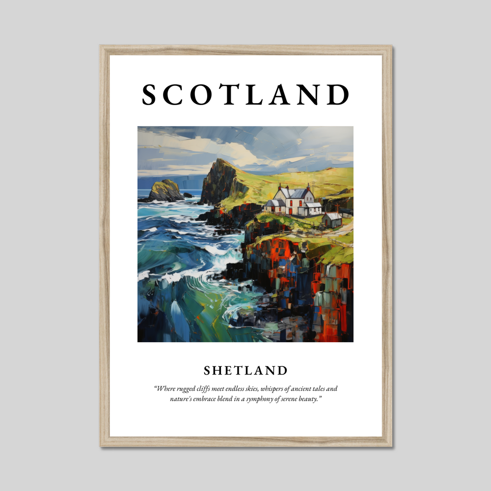 Poster in a natural frame with the word Scotland