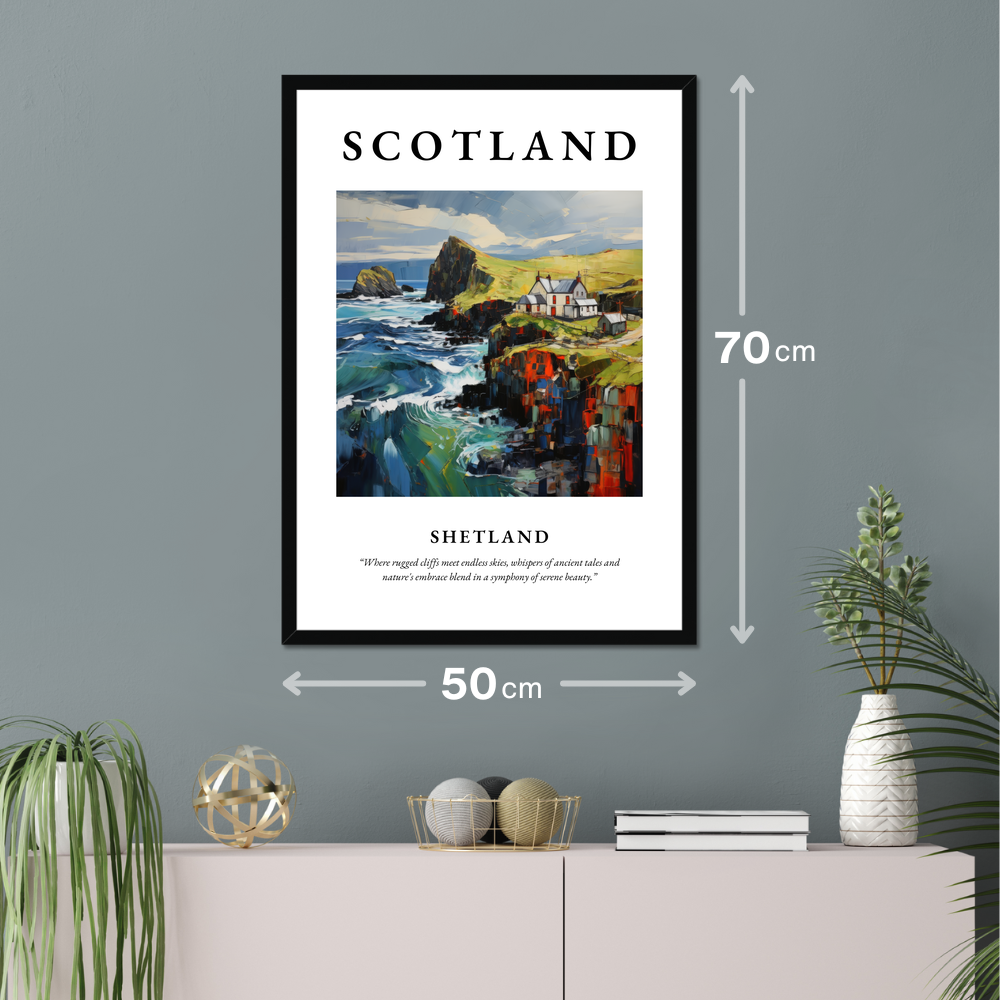 Poster of Shetland hanging on a wall