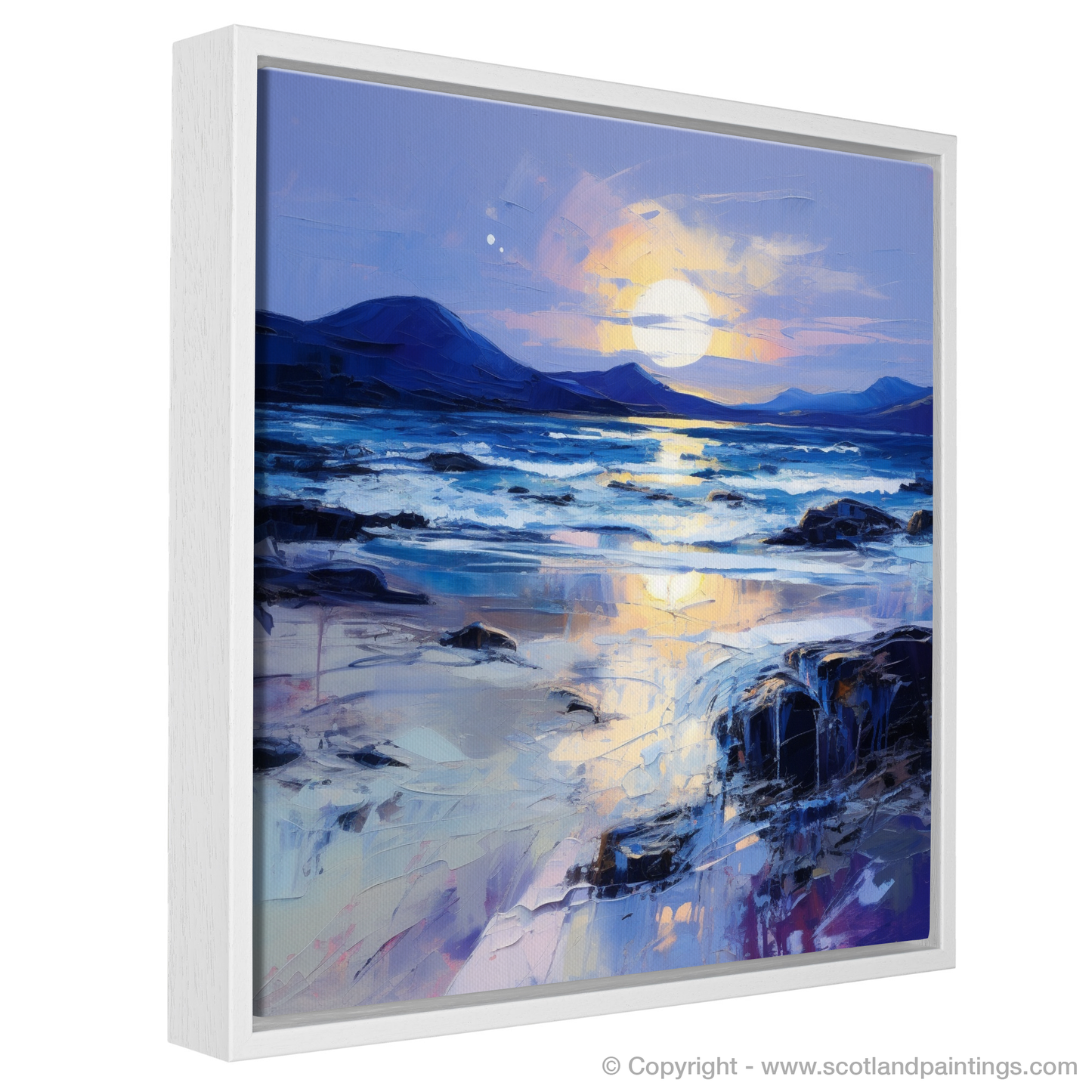 Painting and Art Print of Traigh Mhor at dusk. Dusk Embrace at Traigh Mhor.