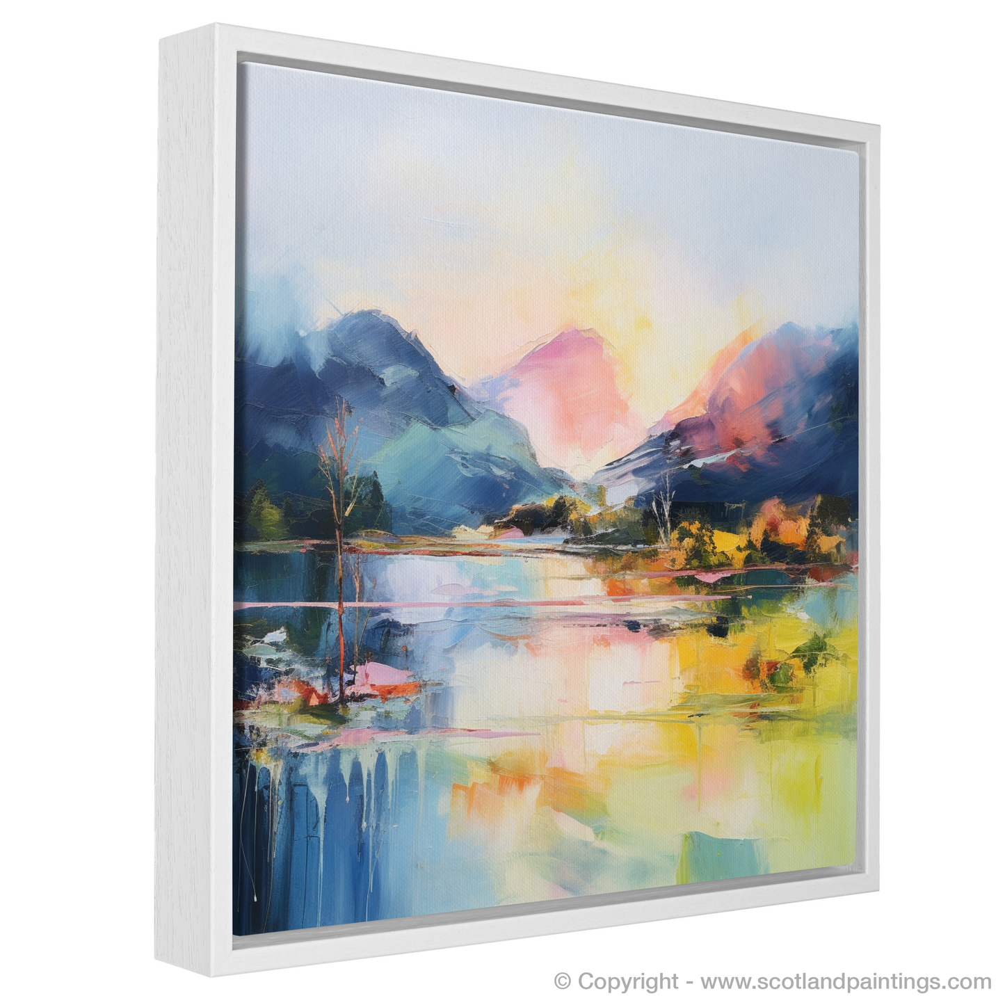 Painting and Art Print of Loch Morar, Highlands in summer entitled "Summer Serenity at Loch Morar: An Abstract Highland Reverie".