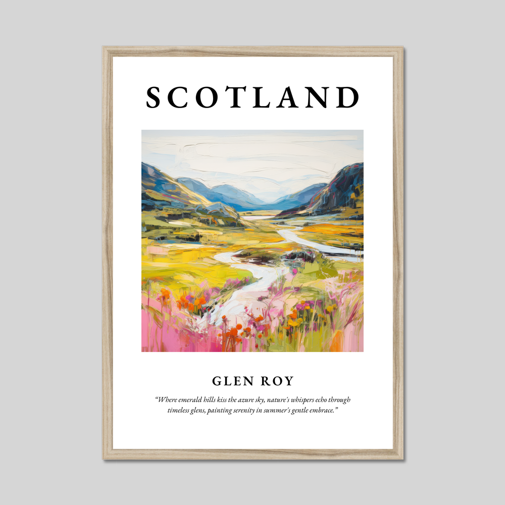 Poster in a natural frame with the word Scotland