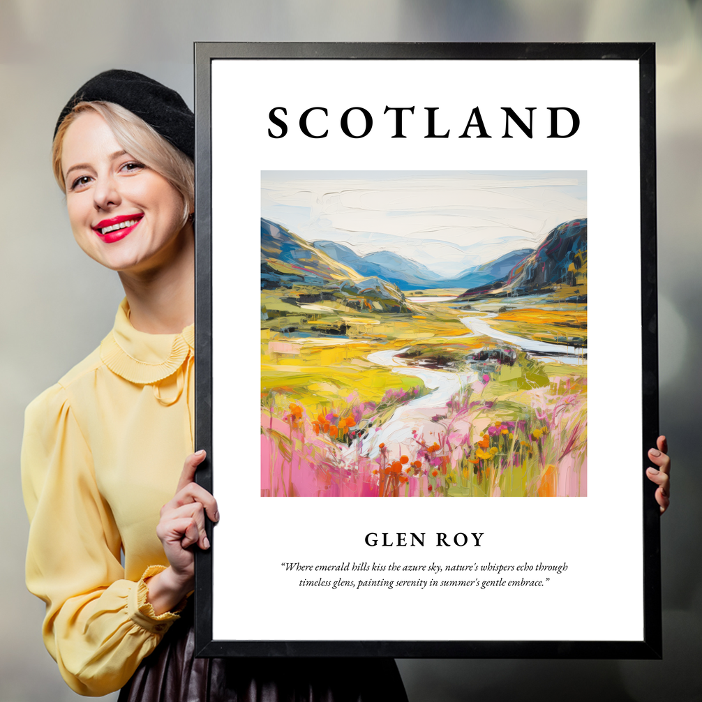 Person holding a poster of Glen Roy