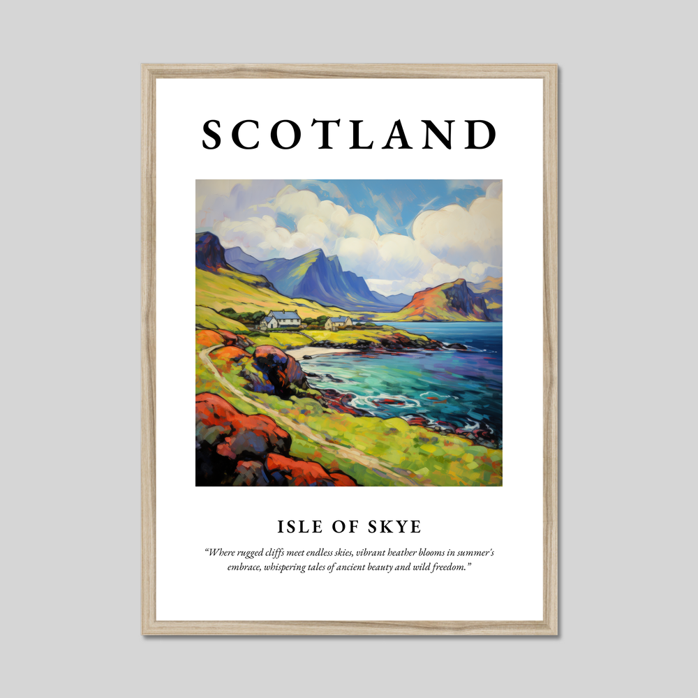 Poster in a natural frame with the word Scotland