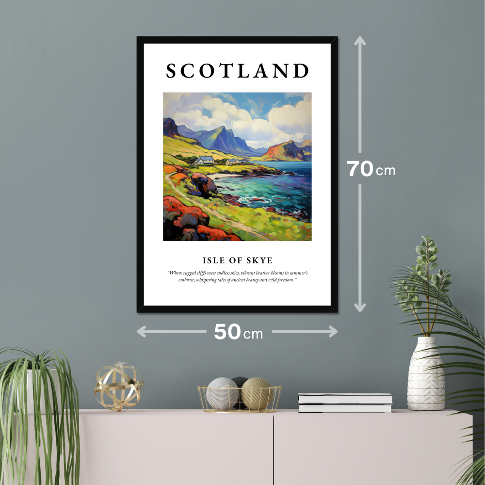 Poster of Isle of Skye hanging on a wall