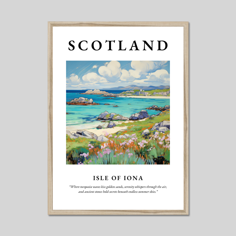 Poster in a natural frame with the word Scotland