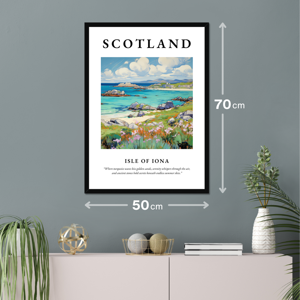 Poster of Isle of Iona hanging on a wall