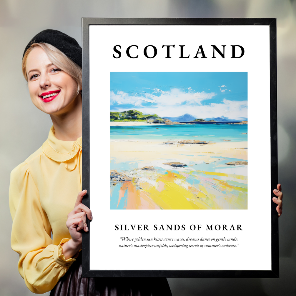 Person holding a poster of Silver Sands of Morar