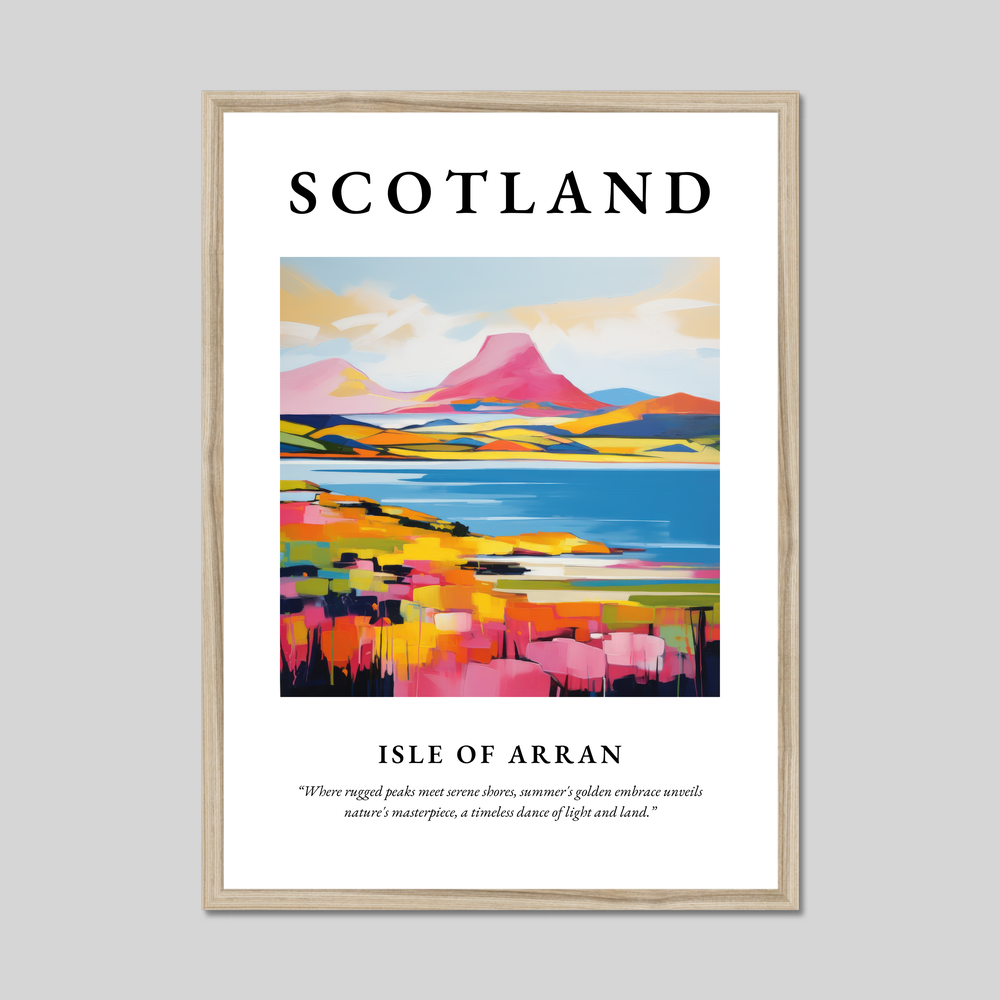 Poster in a natural frame with the word Scotland