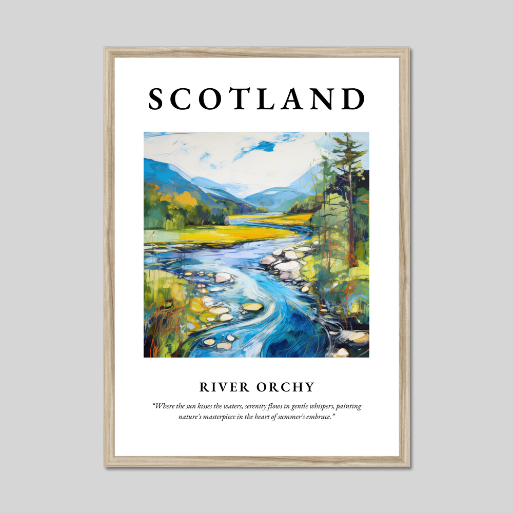 Poster in a natural frame with the word Scotland