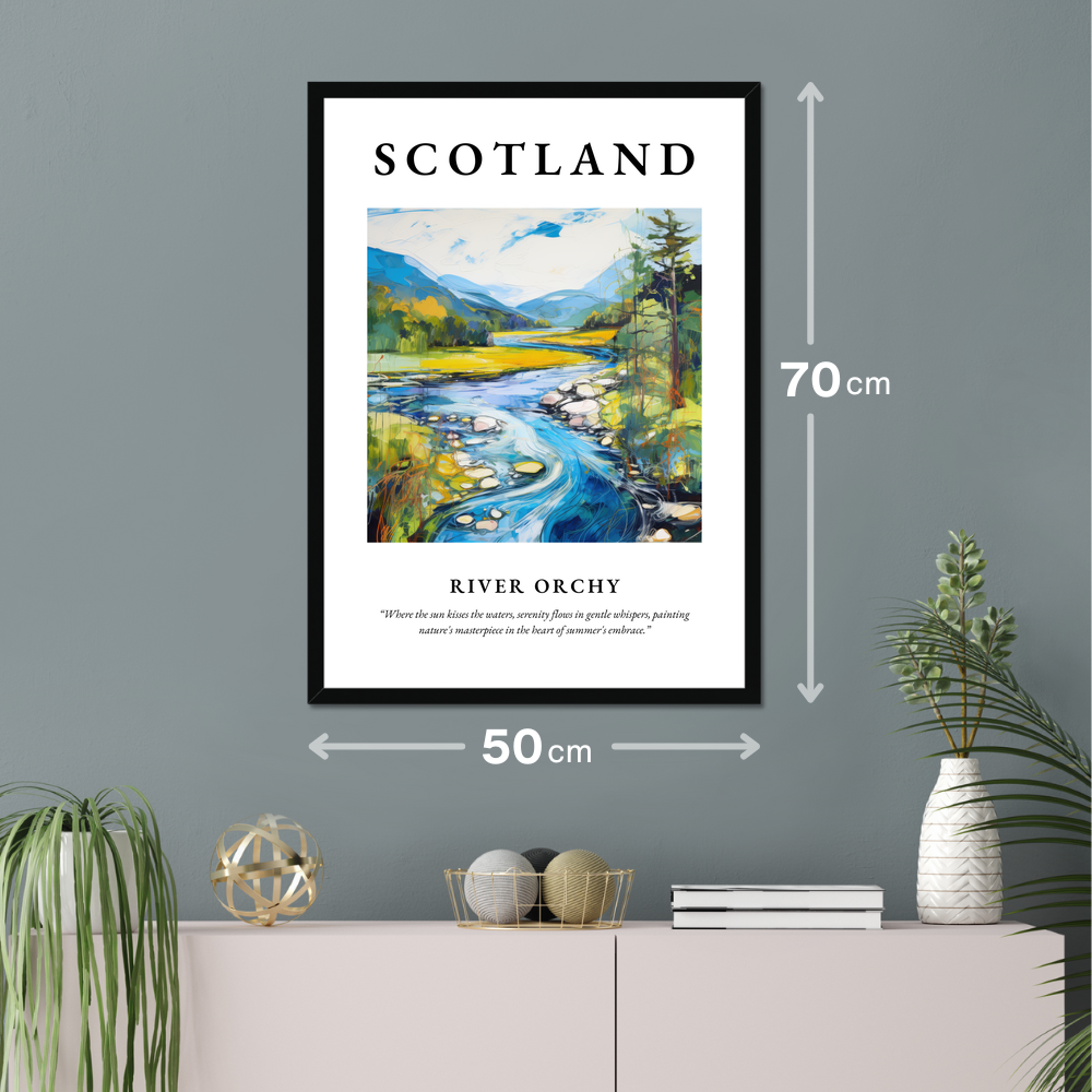 Poster of River Orchy hanging on a wall