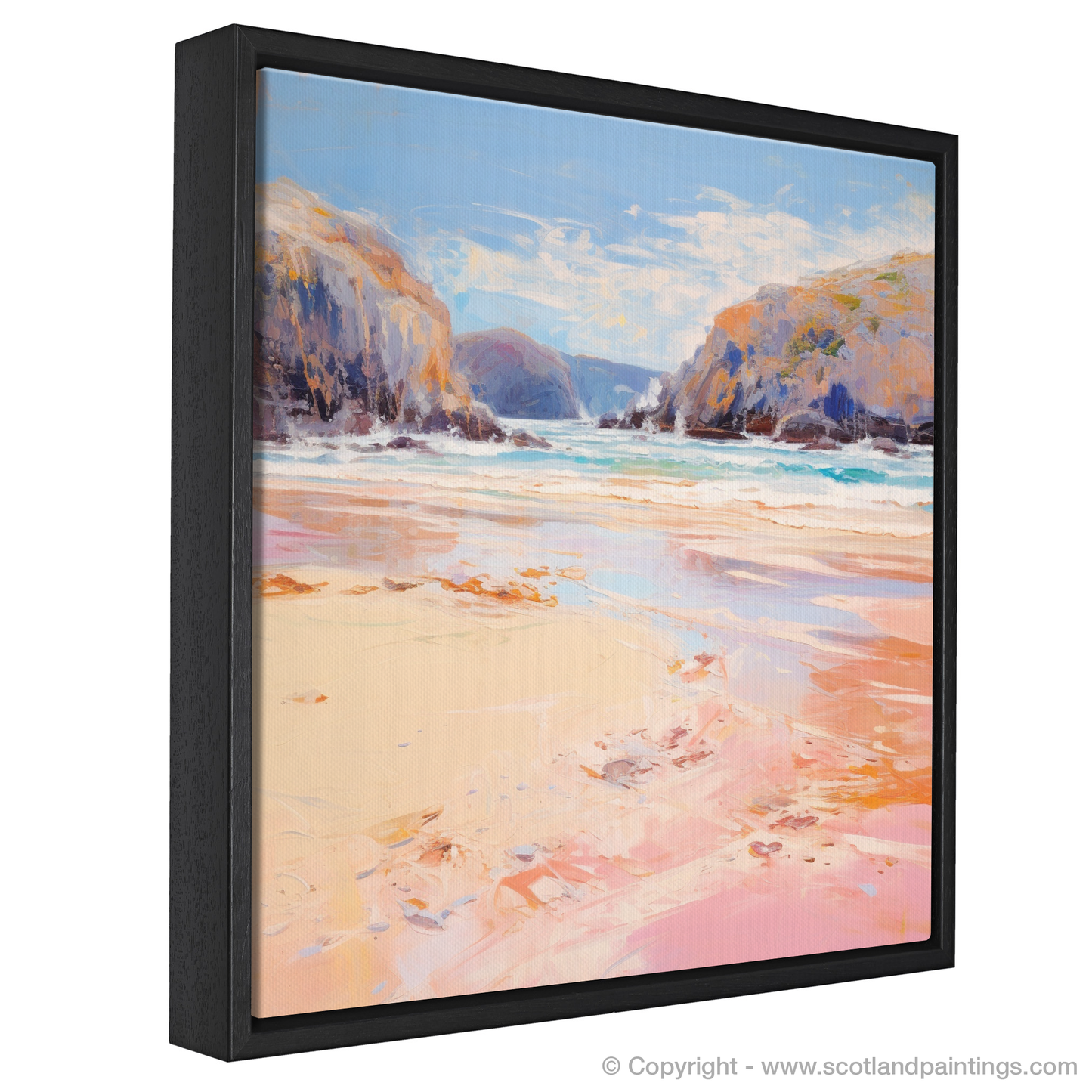 Painting and Art Print of Sandwood Bay, Sutherland in summer entitled "Summer Solitude at Sandwood Bay".
