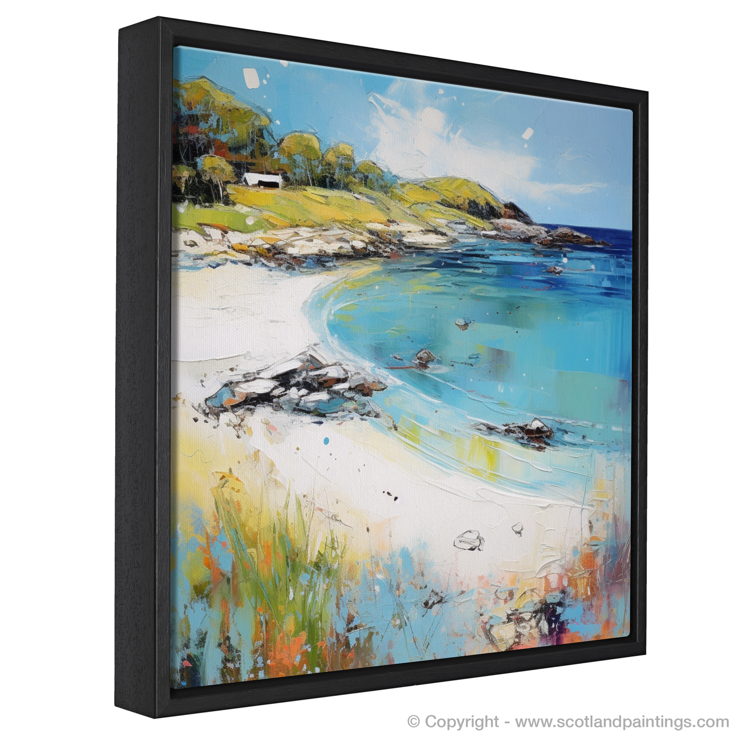 Painting and Art Print of Calgary Bay, Isle of Mull in summer entitled "Summer Serenade at Calgary Bay, Isle of Mull".