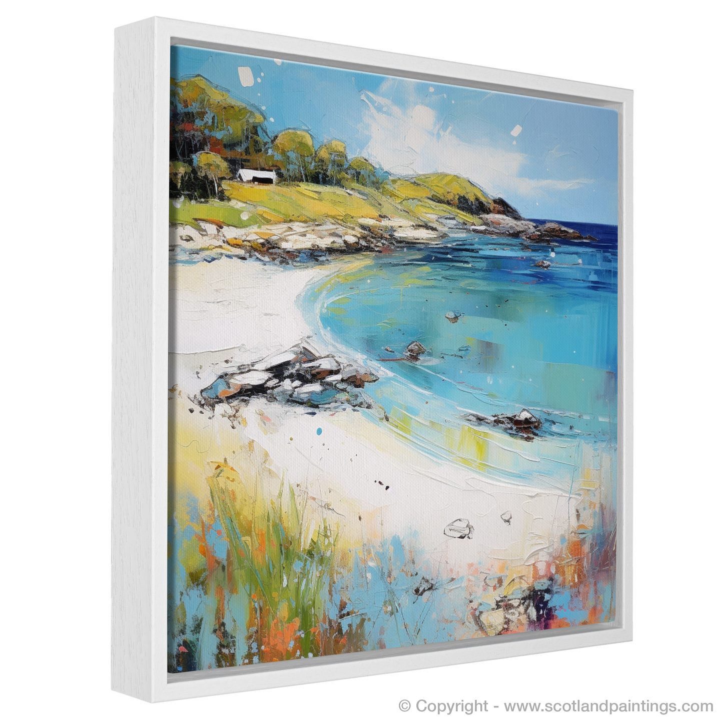 Painting and Art Print of Calgary Bay, Isle of Mull in summer entitled "Summer Serenade at Calgary Bay, Isle of Mull".