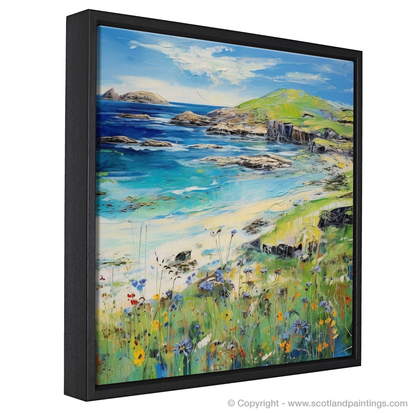 Painting and Art Print of Calgary Bay, Isle of Mull in summer entitled "Summer Serenade at Calgary Bay".