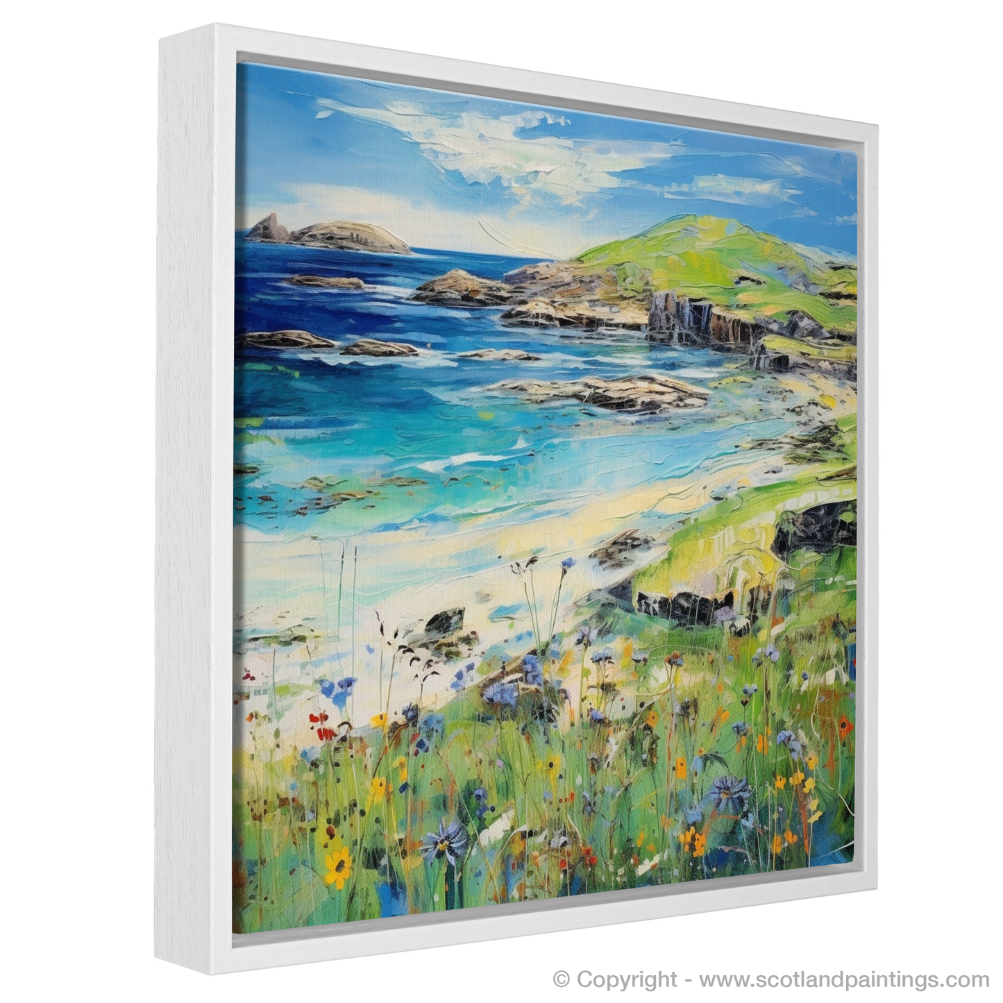 Painting and Art Print of Calgary Bay, Isle of Mull in summer entitled "Summer Serenade at Calgary Bay".