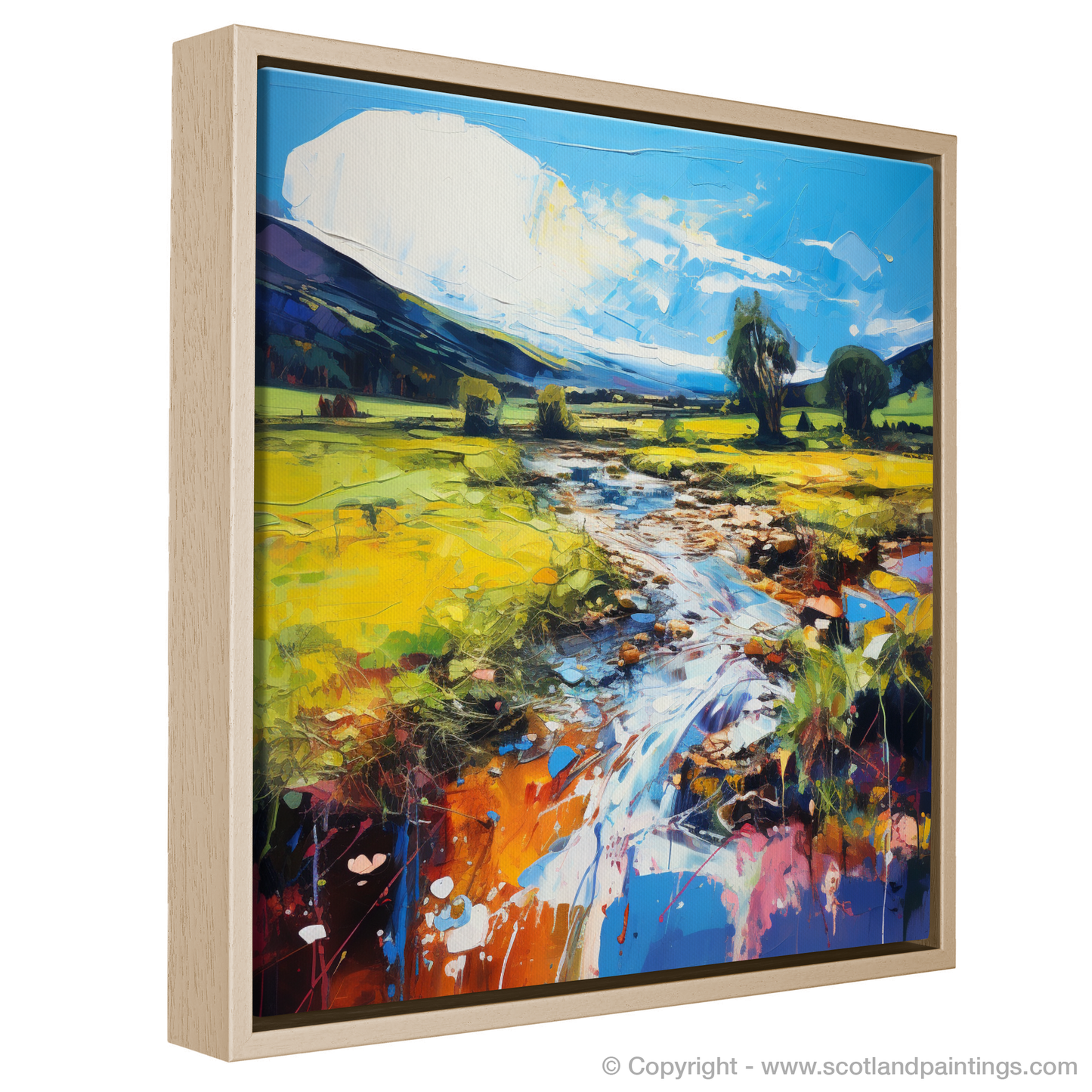Painting and Art Print of Glen Esk, Angus in summer entitled "A Summer's Dance in Glen Esk, Angus".
