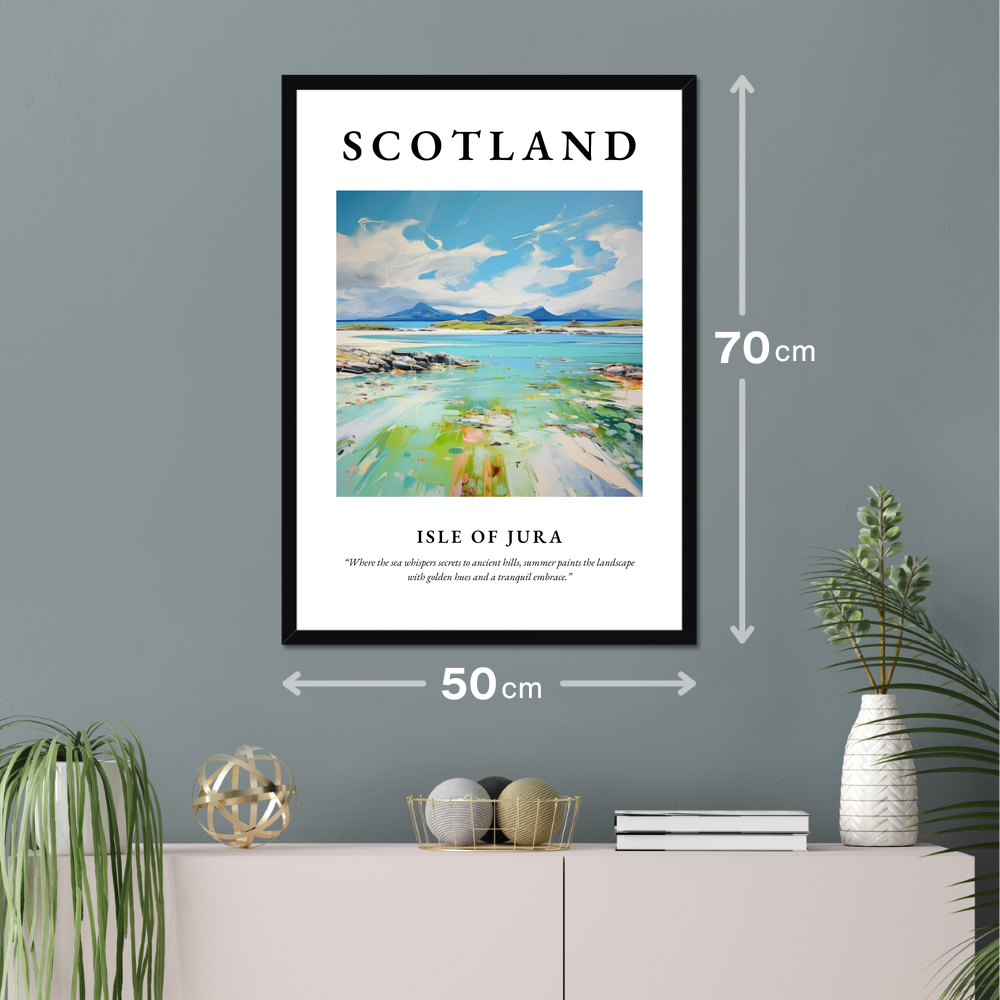 Poster of Isle of Jura hanging on a wall
