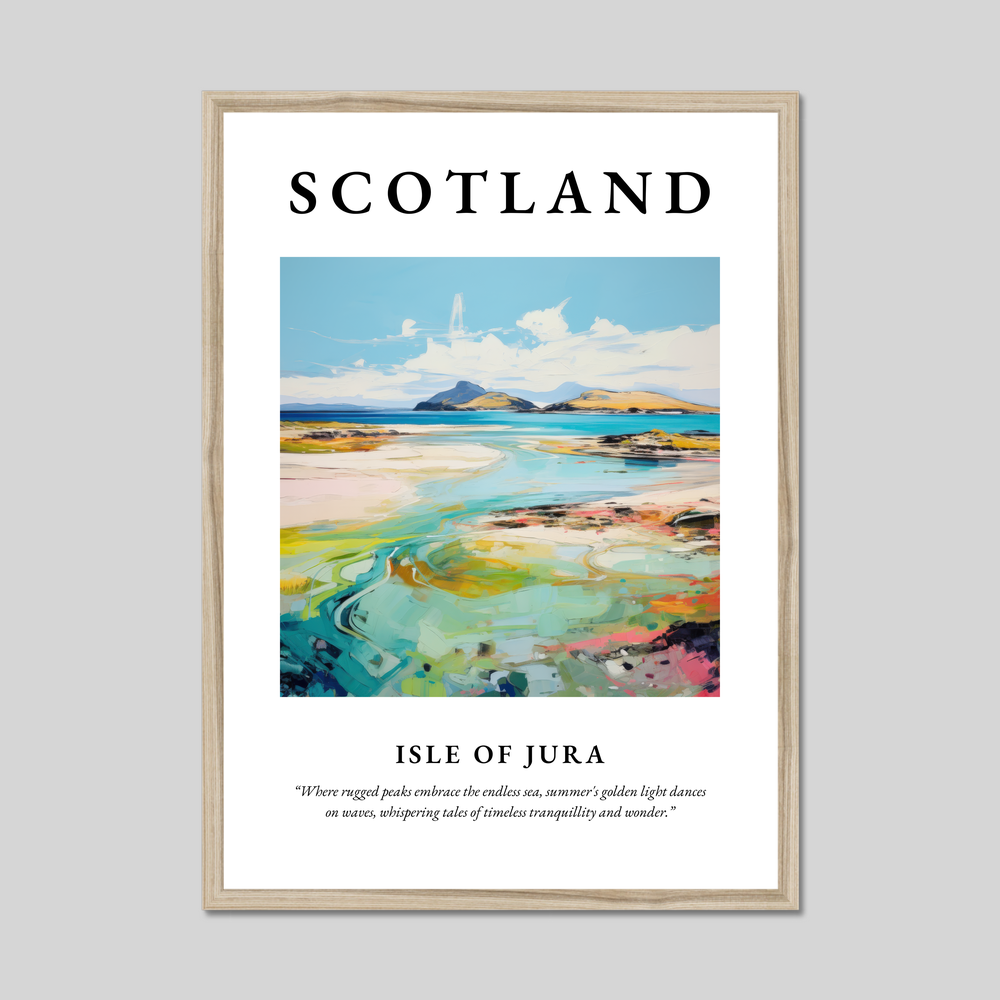 Poster in a natural frame with the word Scotland