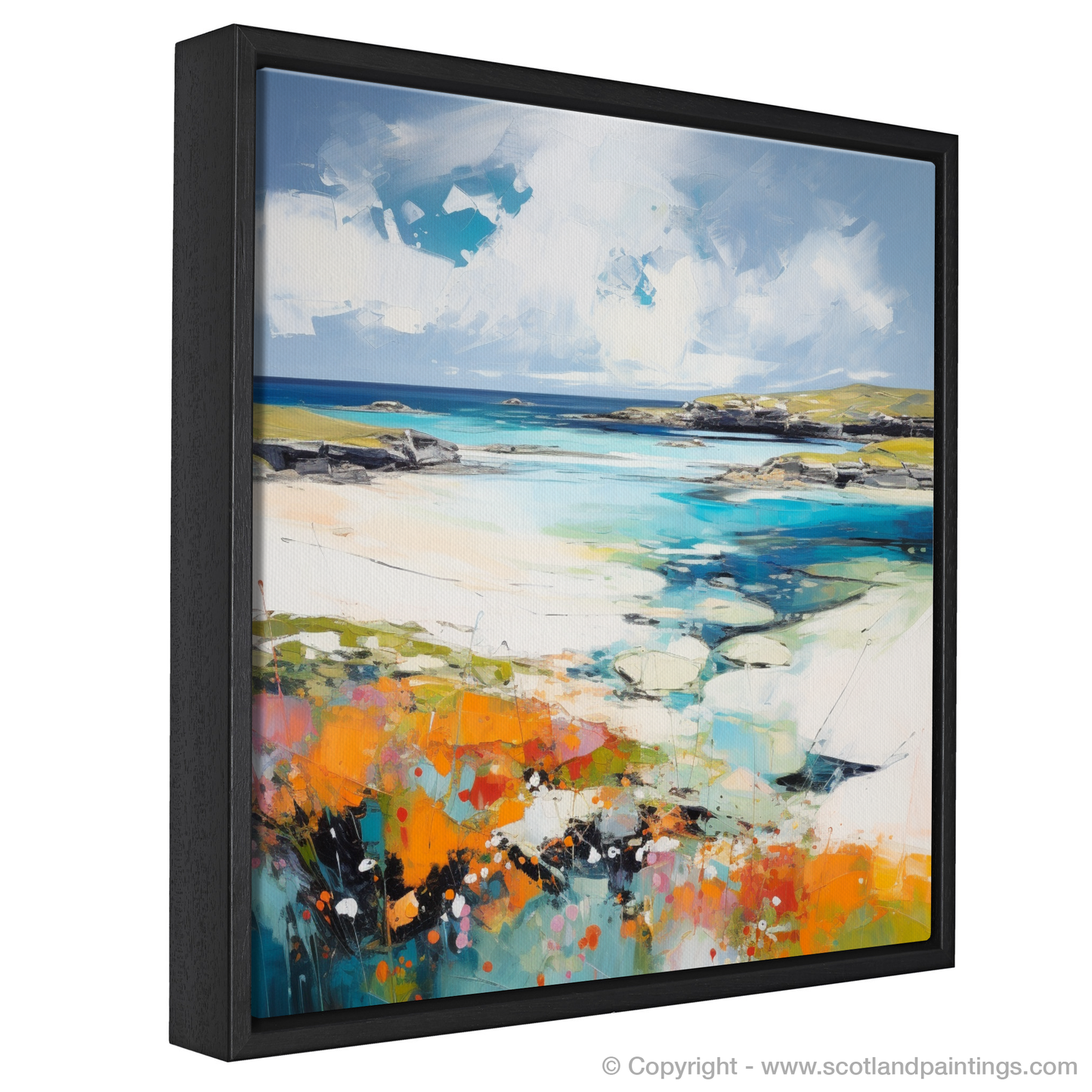 Painting and Art Print of Isle of Barra, Outer Hebrides in summer entitled "Hebridean Summer Essence".