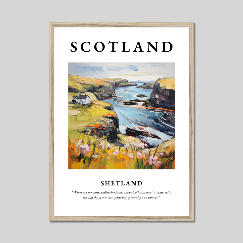 Poster in a natural frame with the word Scotland