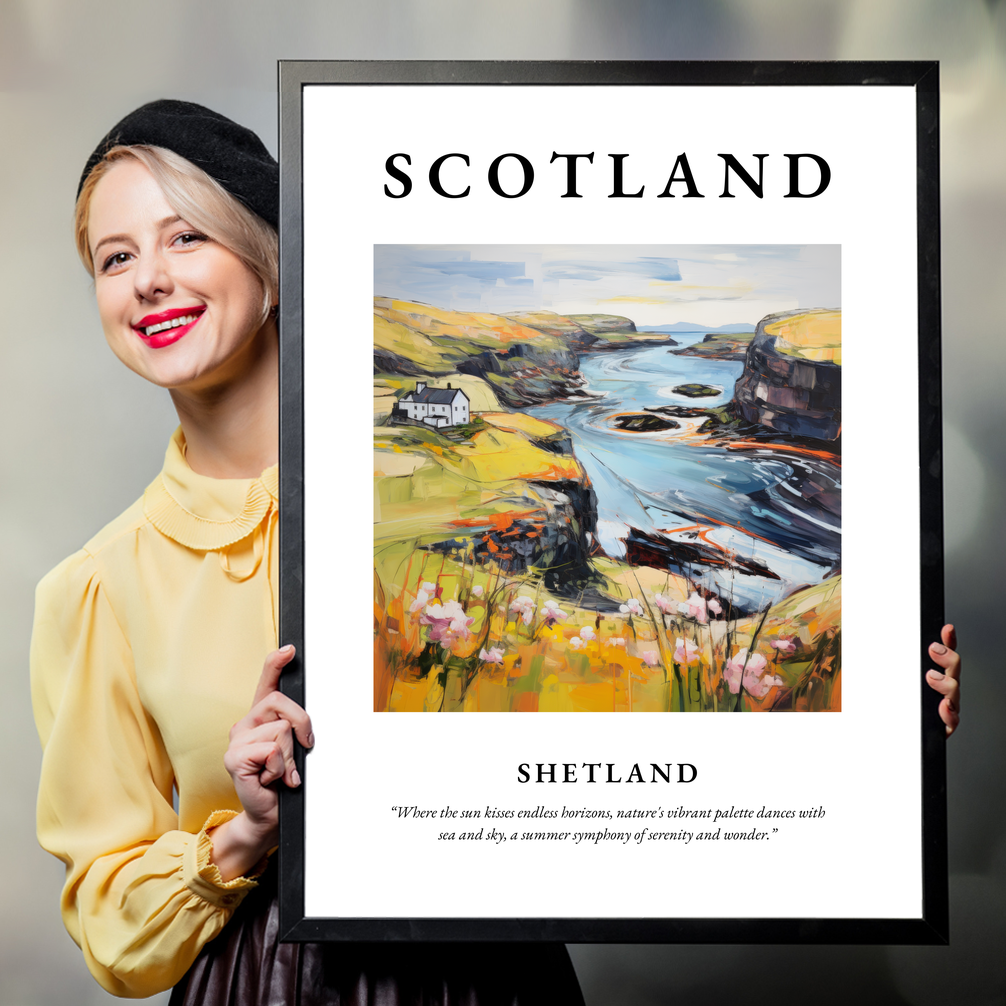 Person holding a poster of Shetland