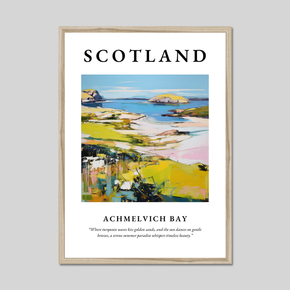 Poster in a natural frame with the word Scotland