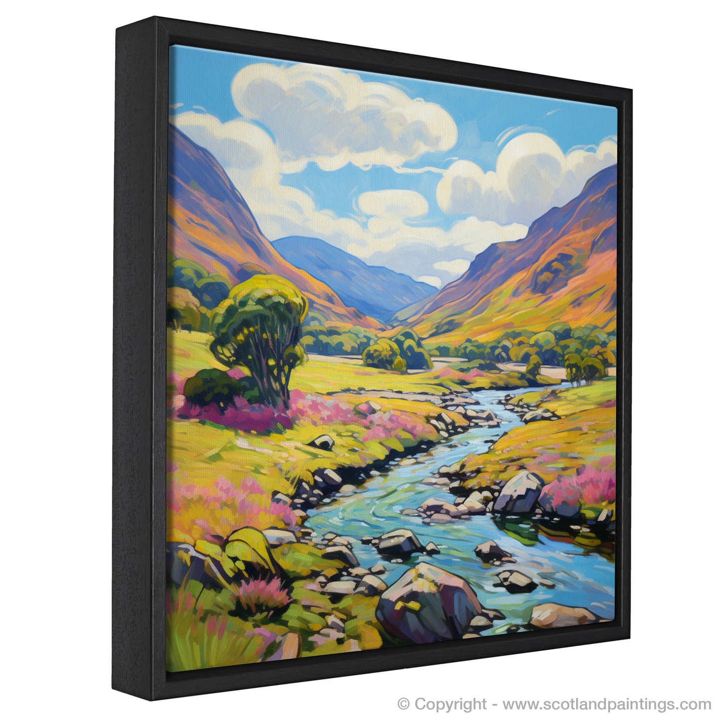 Painting and Art Print of Glen Feshie, Highlands in summer entitled "Summer Splendour of Glen Feshie".