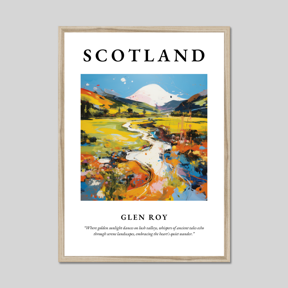 Poster in a natural frame with the word Scotland
