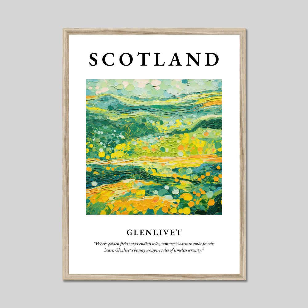 Poster in a natural frame with the word Scotland