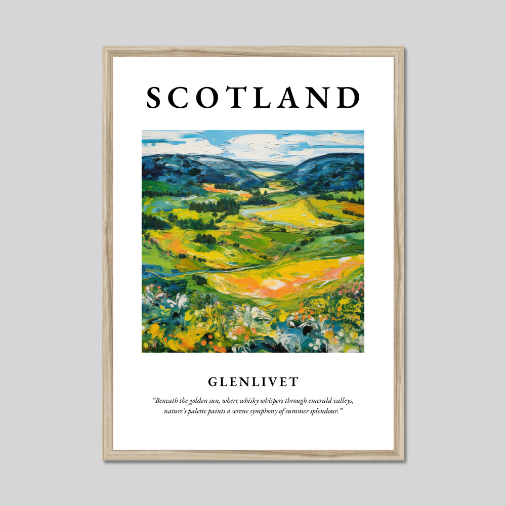 Poster in a natural frame with the word Scotland